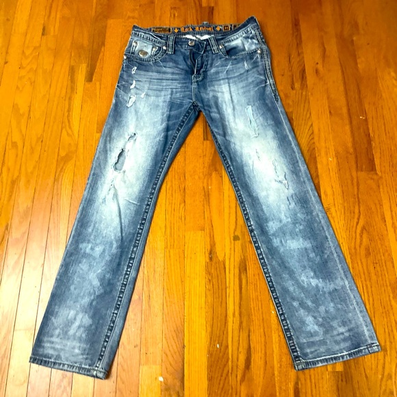 Rock Revival Jeans Mens Rock Revival Straight Leg Jeans Dark Denim